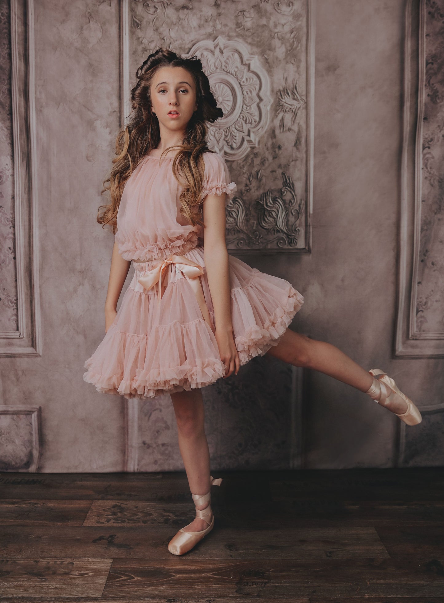 DOLLY by Le Petit Tom ® FRILLY PRINCESS TOP ballet pink