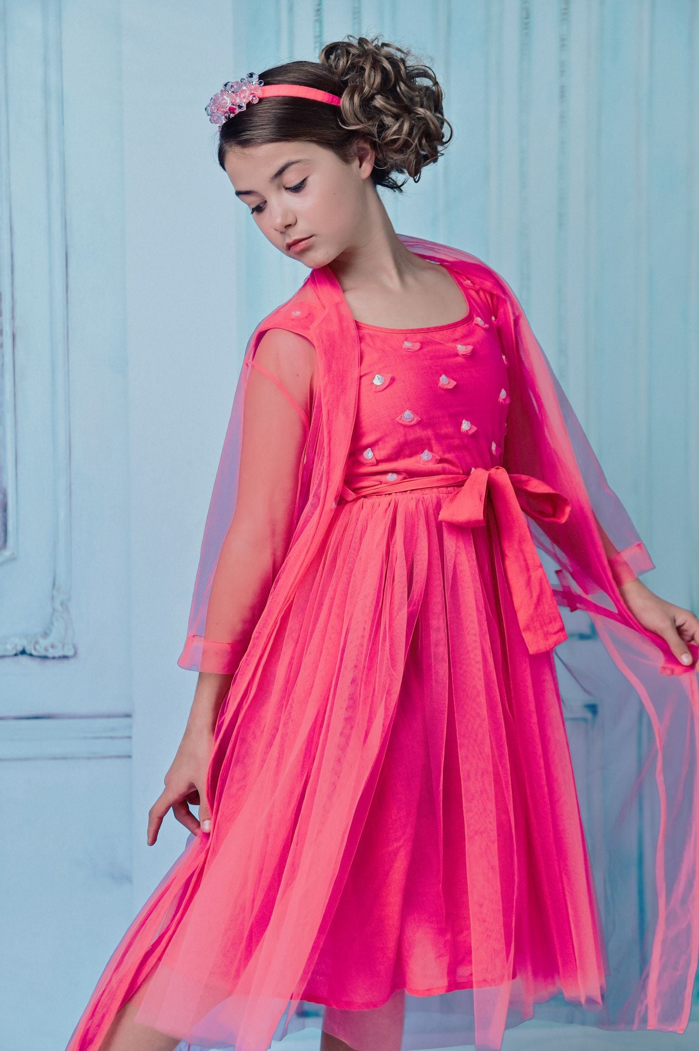 DOLLY GOLIGHTLY PINK TULLE CAPE pink