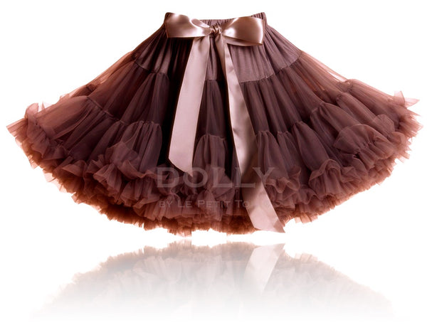 Falda corta DOLLY by Le Petit Tom ® CHOCOLATE marrón