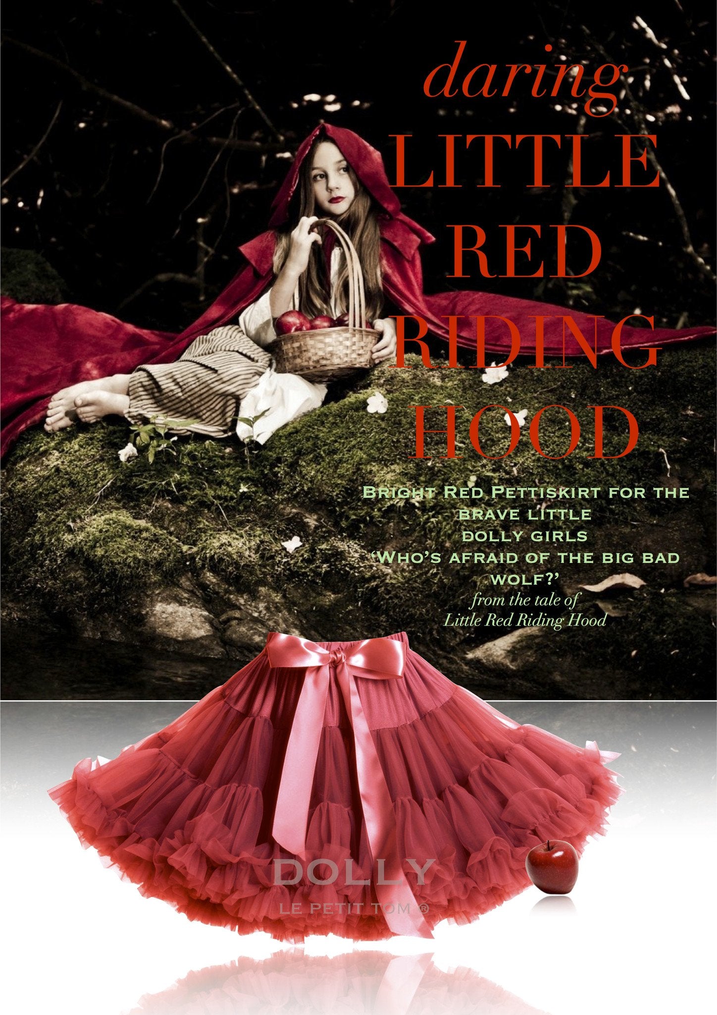 DOLLY by Le Petit Tom ® LITTLE RED RIDING HOOD pettiskirt red - DOLLY by Le Petit Tom ®