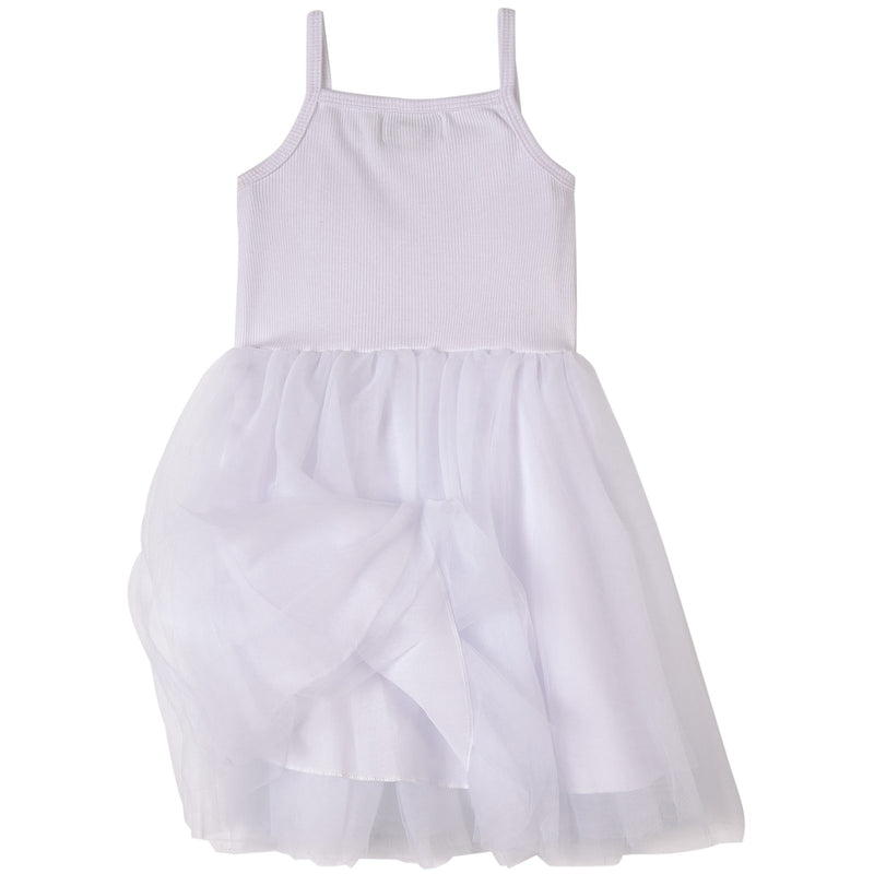 VESTIDO DE TUTÚ DE ALGODÓN ACANALADO DOLLY by Le Petit Tom ® blanco